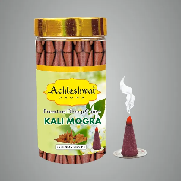 Kali_Mogra_Dhoop_Cones_Boxbamboless100Gm_Jar_Packaging_Less_Smoke