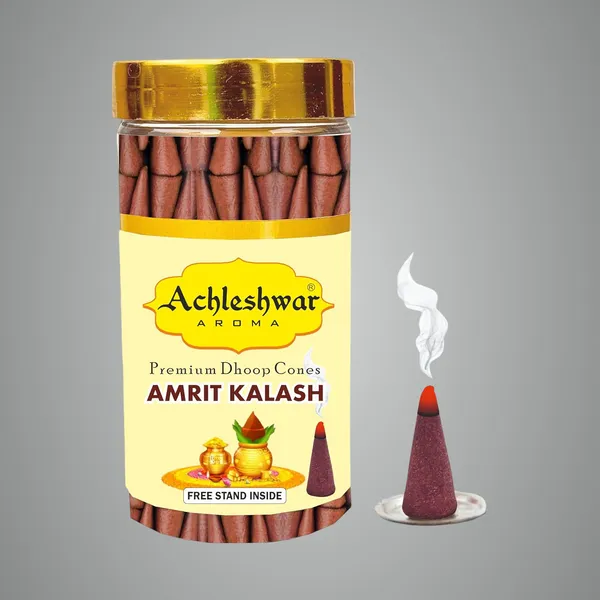 Amarat_Kalash_Dhoop_Cones_Boxbamboless100Gm_Jar_Packaging_Less_Smoke