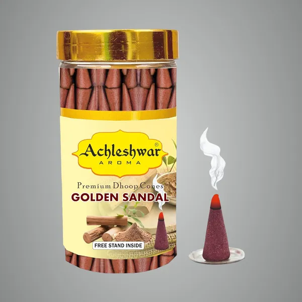 Golden_Sandal_Dhoop_Cones_Boxbamboless200Gm_Jar_Packaging_Less_Smoke