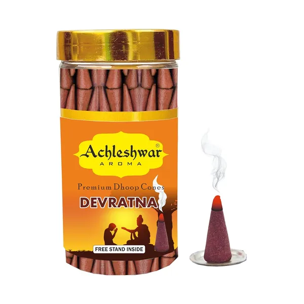 Devratna_Dhoop_Cones_Boxbamboless100Gm_Jar_Packaging_Less_Smoke