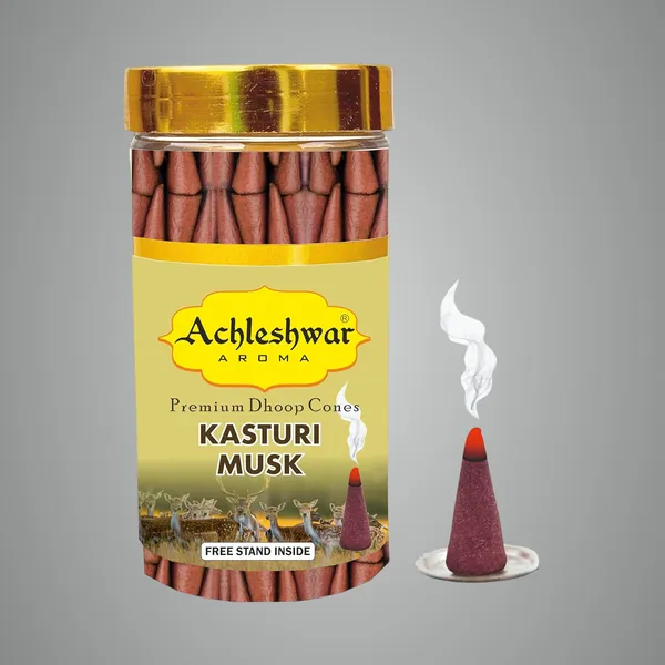 Kashturi_Mask_Dhoop_Cones_Boxbamboless100Gm_Jar_Packaging_Less_Smoke
