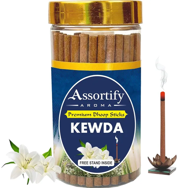 Kewda_Phool_Dhoop_Sticks_Boxbamboless100Gm_Jar_Packaging_Less_Smoke