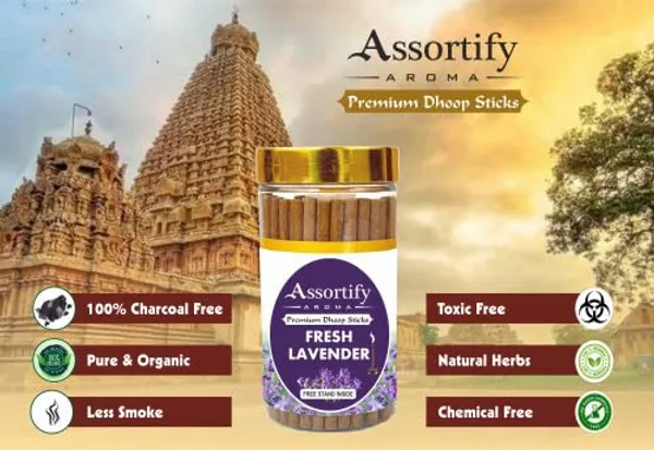 Fresh_Lavender_Dhoop_Sticks_Boxbamboless100Gm_Jar_Packaging_Less_Smoke