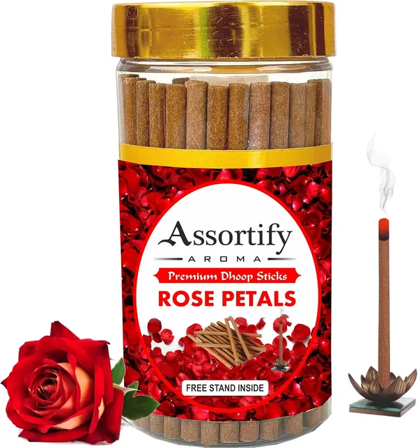 Rose_Petals_Dhoop_Sticks_Boxbamboless100Gm_Jar_Packaging_Less_Smoke