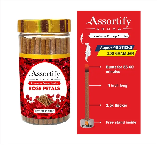 Rose_Petals_Dhoop_Sticks_Boxbamboless100Gm_Jar_Packaging_Less_Smoke