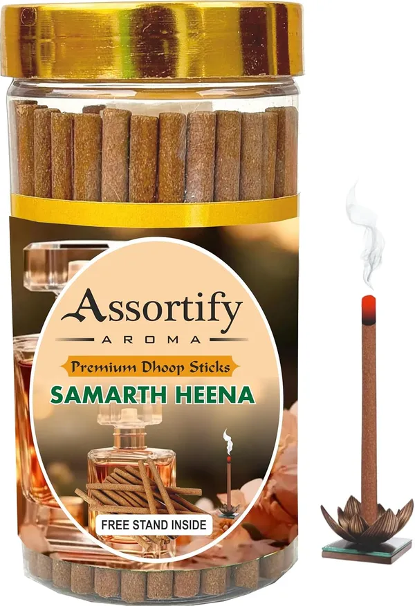 Samarth_Heena_Dhoop_Sticks_Boxbamboless100Gm_Jar_Packaging_Less_Smoke