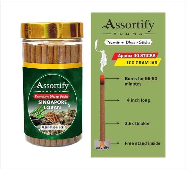 Singapore_Loban_Dhoop_Sticks_Boxbamboless100Gm_Jar_Packaging_Less_Smoke