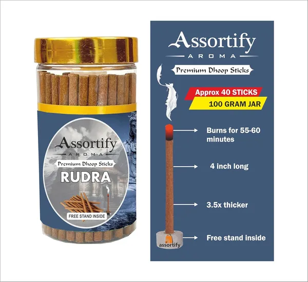 Rudra_Dhoop_Sticks_Boxbamboless100Gm_Jar_Packaging_Less_Smoke