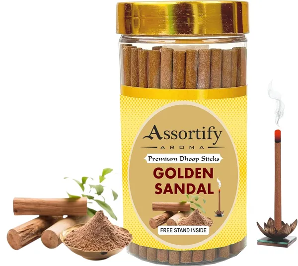 Golden_Sandal_Dhoop_Sticks_Boxbamboless100Gm_Jar_Packaging_Less_Smoke