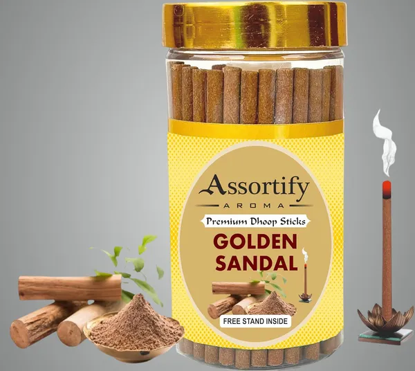 Golden_Sandal_Dhoop_Sticks_Boxbamboless100Gm_Jar_Packaging_Less_Smoke