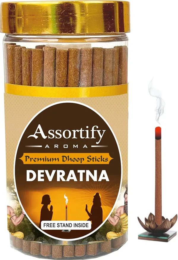 Devratna_Dhoop_Sticks_Boxbamboless100Gm_Jar_Packaging_Less_Smoke