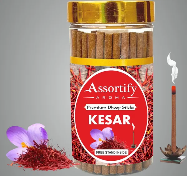 Kesar_Dhoop_Sticks_Boxbamboless100Gm_Jar_Packaging_Less_Smoke