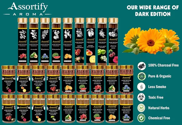 Mango_Pineapple_Dhoop_Sticks_Jarnatural_Ingredients100Gm_Jar_Packaging_Less_Smoke