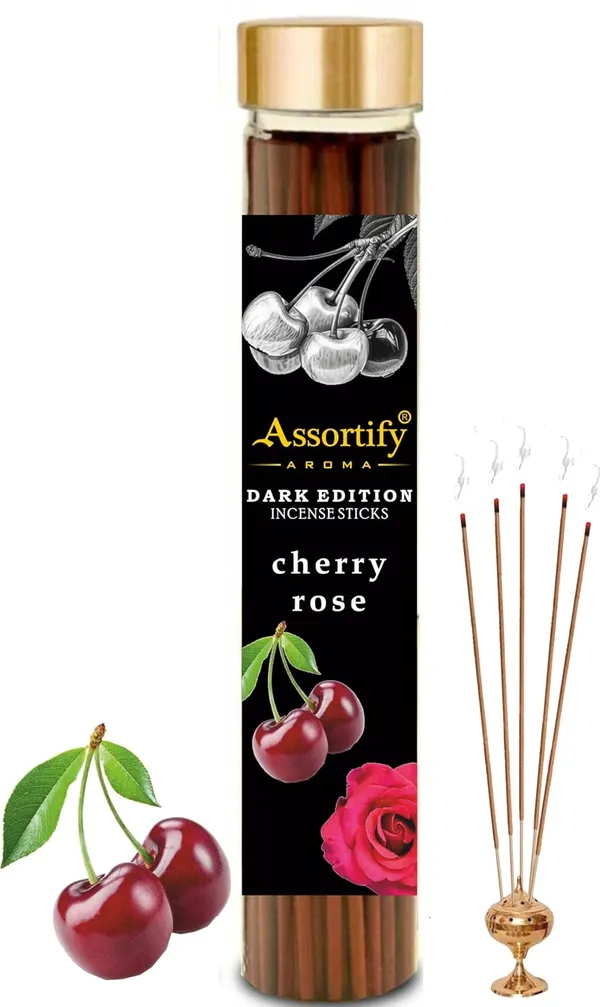 Cherry_Rose_Incense_Sticks_Boxnatural_Ingredients100Gm_Jar_Packaging_Less_Smoke