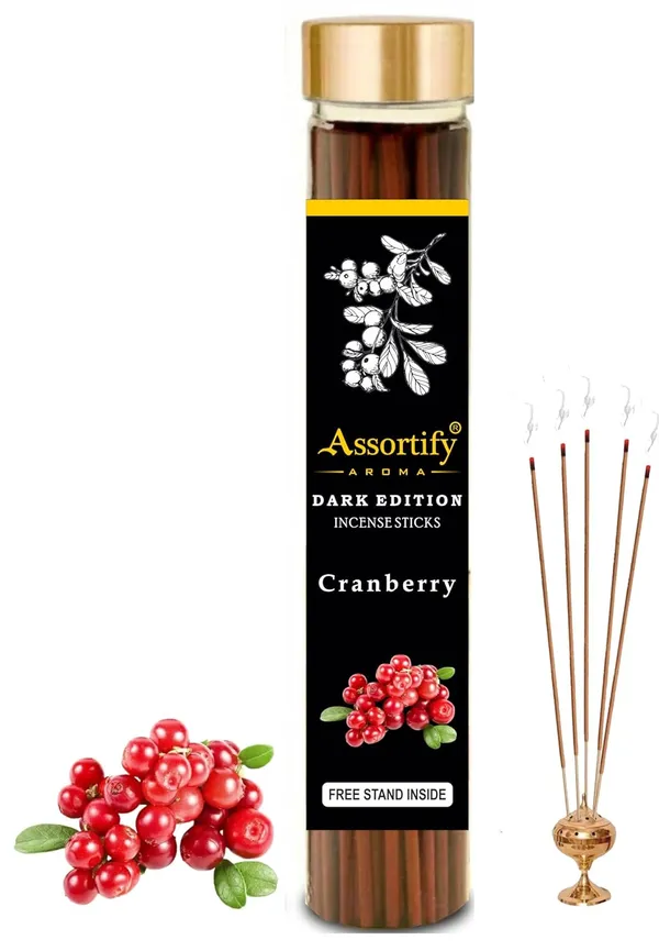 Cranberry_Incense_Sticks_Boxnatural_Ingredients100Gm_Jar_Packaging_Less_Smoke
