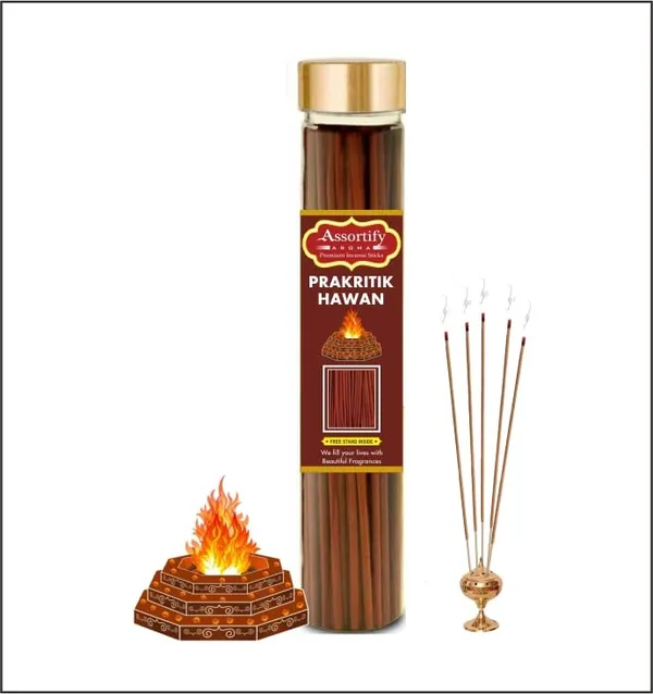Prakritik_Hawan_Incense_Sticks_Boxnatural_Ingredients100Gm_Jar_Packaging_Less_Smoke