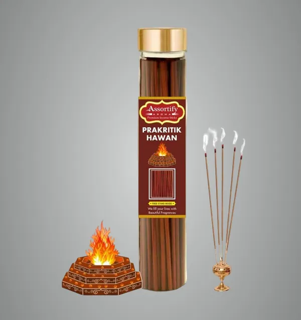 Prakritik_Hawan_Incense_Sticks_Boxnatural_Ingredients100Gm_Jar_Packaging_Less_Smoke