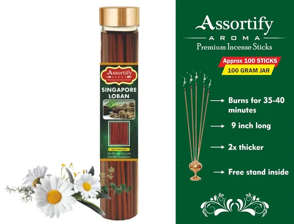 Singapore_Loban_Incense_Sticks_Boxnatural_Ingredients100Gm_Jar_Packaging_Less_Smoke
