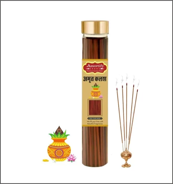 Amrat_Kalash_Incense_Sticks_Boxnatural_Ingredients100Gm_Jar_Packaging_Less_Smoke