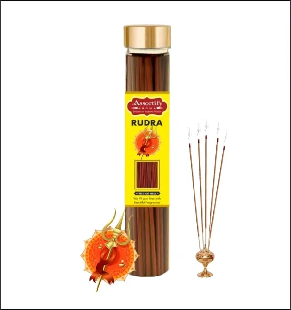 Rudra_Incense_Sticks_Boxnatural_Ingredients100Gm_Jar_Packagingaprrox_100_Sticks_Less_Smoke