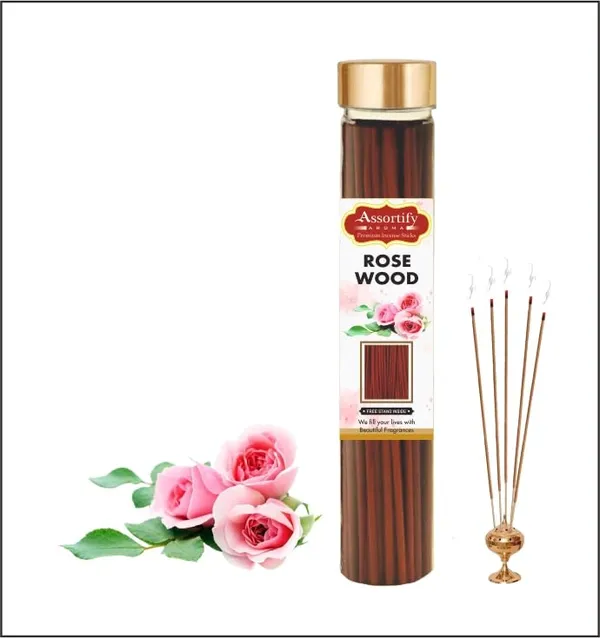 Rose_Wood_Incense_Sticks_Boxnatural_Ingredients100Gm_Jar_Packaging_Less_Smoke