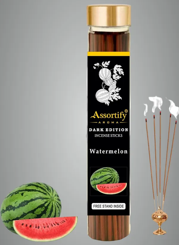 Watermelon_Incense_Sticks_Boxnatural_Ingredients100Gm_Jar_Packaging_Less_Smoke