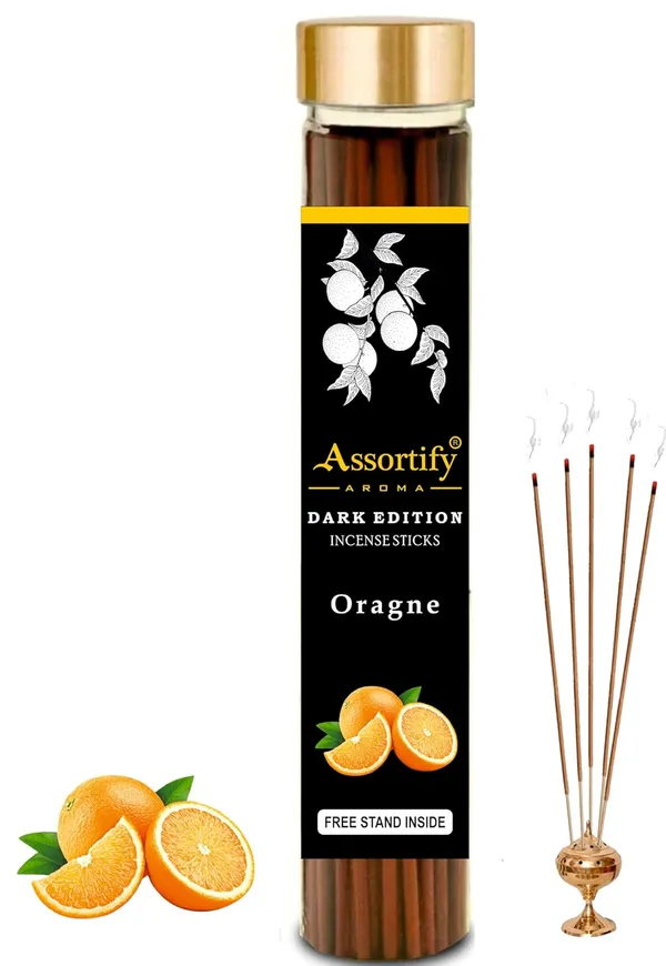 Orange_Incense_Sticks_Boxnatural_Ingredients100Gm_Jar_Packaging_Less_Smoke