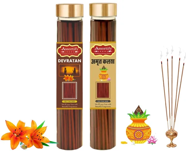 Devratna_+_Amrat_Kalash_Incense_Stick_Jar_Pack_Of_Two_2X100Gm_Jar_Packagingless_Smoke