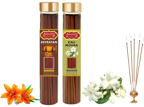 Devratna_+_Kali_Mogra_Incense_Stick_Jar_Pack_Of_Two_2X100Gm_Jar_Packagingless_Smoke