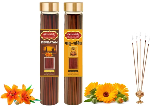 Devratna_+_Maatra_Shakti_Incense_Stick_Jar_Pack_Of_Two_2X100Gm_Jar_Packagingless_Smoke