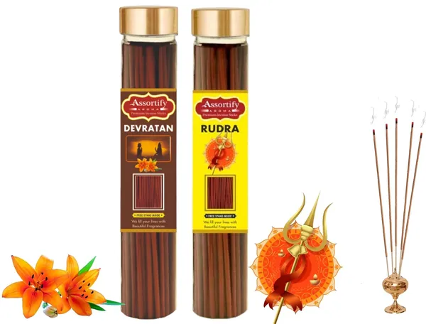 Devratna_+Rudra_Incense_Stick_Jar_Pack_Of_Two_2X100Gm_Jar_Packagingless_Smoke
