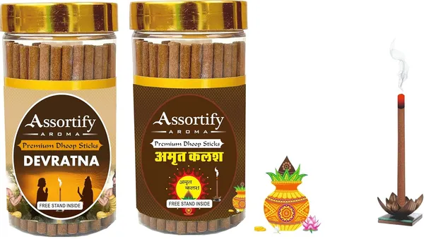 Pack_Of_2_Devratna_+_Amrat_Kalash_Dhoop_Sticks_Box_bamboo_less_|_2X100Gm_|_Jar_Packaging_less_Smoke