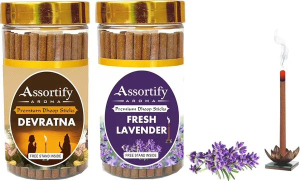 Combo_Of_Devratna_+_Fresh_Lavender_Dhoop_Sticks_Boxbambolesspack_Of_Two_2X100Gm_Jar_Packagingless_Smoke