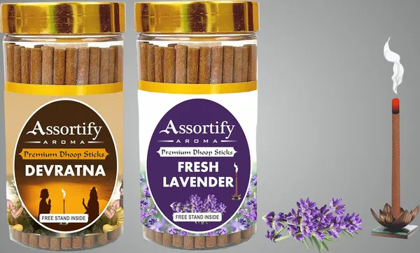 Combo_Of_Devratna_+_Fresh_Lavender_Dhoop_Sticks_Boxbambolesspack_Of_Two_2X100Gm_Jar_Packagingless_Smoke