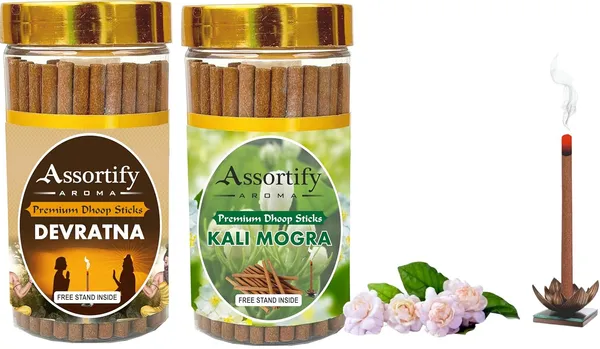 Pack_Of_2_Devratna_+_Kali_Mogra_Dhoop_Sticks_Box_bamboo_less_|_2X100Gm_|_Jar_Packaging_less_Smoke