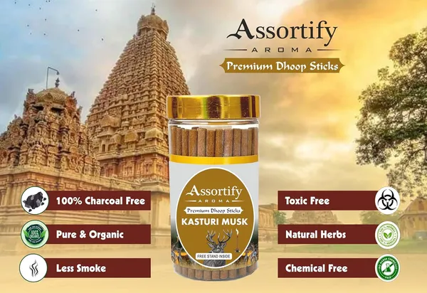Combo_Of_Devratna_+Kasturi_Musk_Dhoop_Sticks_Boxbambolesspack_Of_Two_2X100Gm_Jar_Packagingless_Smoke