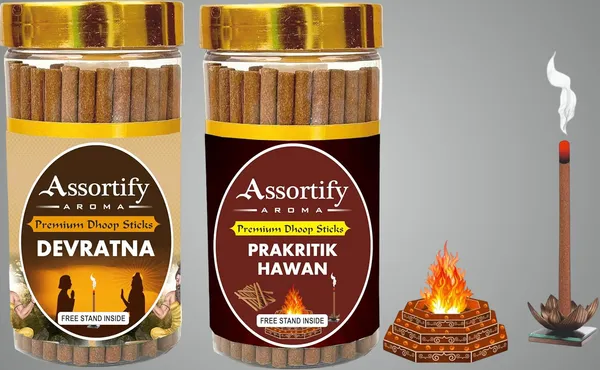 Devratna_+_Parkritik_Dhoop_Sticks_Boxbambolesspack_Of_Two_2X100Gm_Jar_Packagingless_Smoke