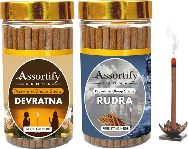 Devratna_+Rudra_Dhoop_Sticks_Boxbambolesspack_Of_Two_2X100Gm_Jar_Packagingless_Smoke