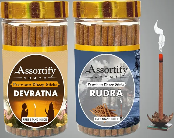 Devratna_+Rudra_Dhoop_Sticks_Boxbambolesspack_Of_Two_2X100Gm_Jar_Packagingless_Smoke