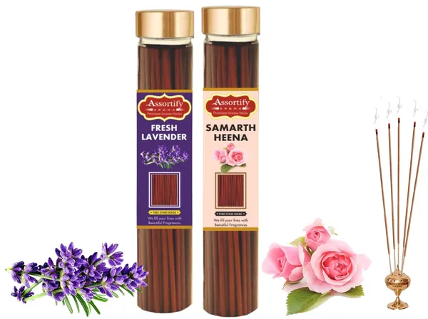 Fresh_Lavender_+Samarth_Heena_Incense_Stick_Jar_Pack_Of_Two_2X100Gm_Jar_Packagingless_Smoke