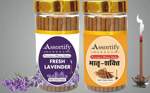 Fresh_Lavender_+_Maatra_Shakti_Dhoop_Sticks_Boxbambolesspack_Of_Two_2X100Gm_Jar_Packagingless_Smoke