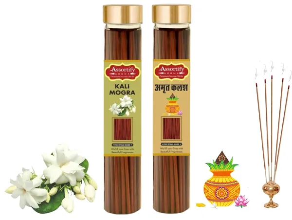 Kali_Mogra_+_Amrat_Kalash_Incense_Stick_Jarpack_Of_Two_2X100Gm_Jar_Packagingless_Smoke
