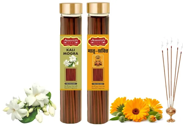 Kali_Mogra_+_Maatra_Shakti_Incense_Stick_Jar_Pack_Of_Two_2X100Gm_Jar_Packagingless_Smoke