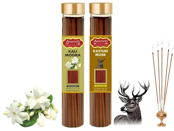 Kali_Mogra_+_Kasturi_Musk_Incense_Stick_Jar_Pack_Of_Two_2X100Gm_Jar_Packagingless_Smoke