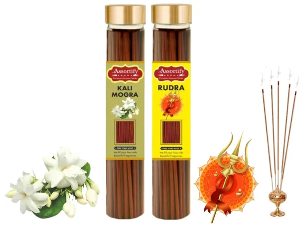 Kali_Mogra_+_Rudra_Incense_Stick_Jar_Pack_Of_Two_2X100Gm_Jar_Packagingless_Smoke