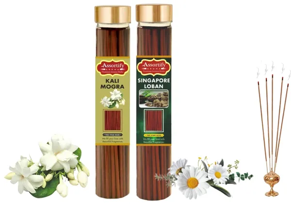 Kali_Mogra_+Samarth_Heena_Incense_Stick_Jar_Pack_Of_Two_2X100Gm_Jar_Packagingless_Smoke