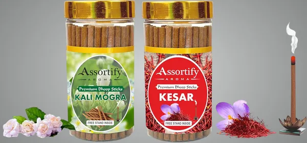 Kali_Mogra_+_Kesar_Dhoop_Sticks_Boxbambolesspack_Of_Two_2X100Gm_Jar_Packagingless_Smoke