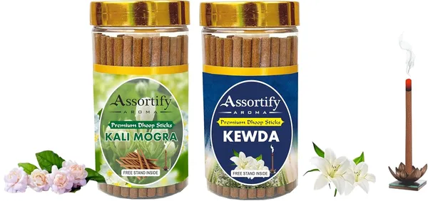 Kali_Mogra_+_Kevda_Dhoop_Sticks_Boxbambolesspack_Of_Two_2X100Gm_Jar_Packagingless_Smoke