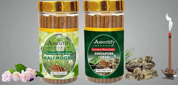 Kali_Mogra_+_Singapore_Loban_Dhoop_Sticks_Boxbambolesspack_Of_Two_2X100Gm_Jar_Packagingless_Smoke