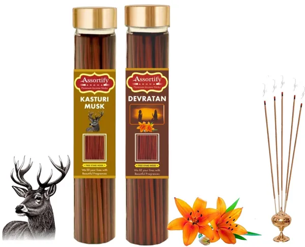 Kasturi_Musk_+_Devratna_Incense_Stick_Jar_Pack_Of_Two_2X100Gm_Jar_Packagingless_Smoke
